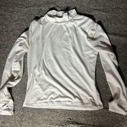 White mock neck  long sleeve top size medium 