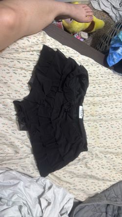Black Ruffle Mini Skirt