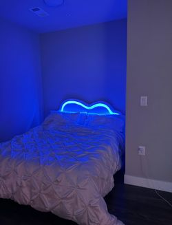Queen Cloud Bed Frame and Mattress w/ RGB lighting