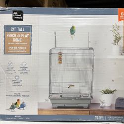 24” Tall Perch & Home Bird Cage