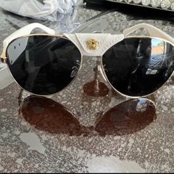 White and Gold Versace Glasses