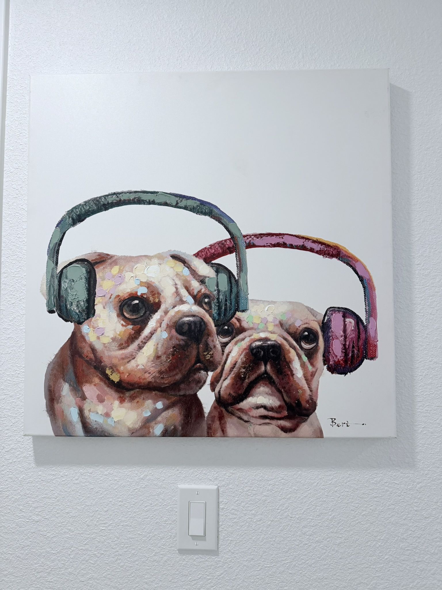 Bulldog Wall Art – Modern Colorful Canvas 28”x28”
