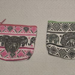 Set Of 2 Elephant Coin Purses. Scroll Please