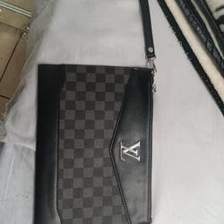 Louis Vuitton Clutch Signature Danier Graphite Canvas Pattern 