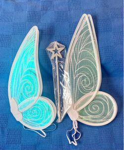 pair of white iridescent organza fairy or butterfly wings