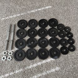 Adjustable Dumbbells Set ~100 lbs – Plates + Handles