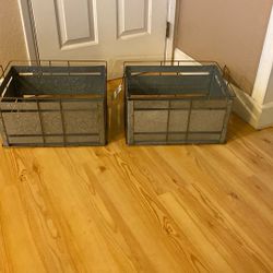 2 Storage Bins Galvanized  Metal