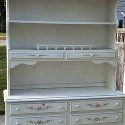 White Dresser With hutch