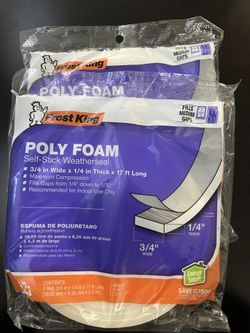 Frost King Poly Foam Self Stick Weatherstrip 