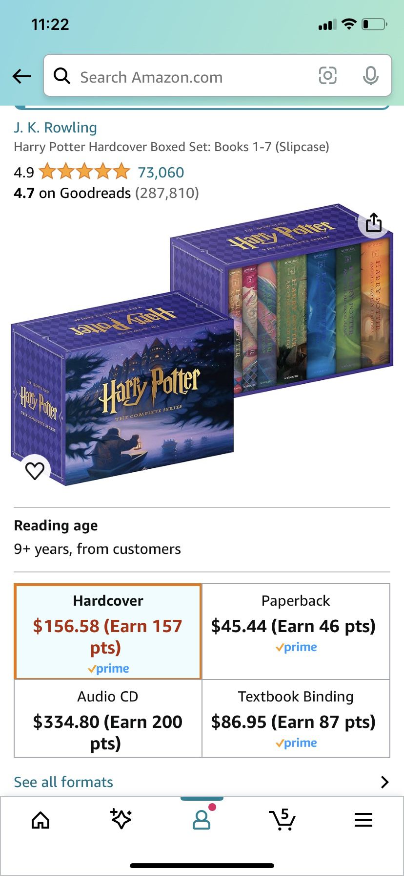 Harry Potter Books Complete Series 1-7 Hardcover
