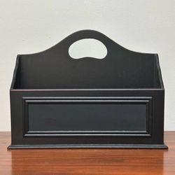 Wooden Magazine Holder With 2 Compartments Desktop Storage Organizer