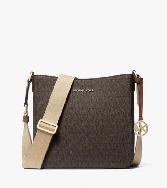Michael Kors Brown Jet Set Travel Small Signature Logo Messenger Bag ,NEW WITH TAGS COMES IN GIFT BAG!