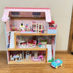 KidKraft Chelsea Doll Cottage - Includes all Accessories Shown 