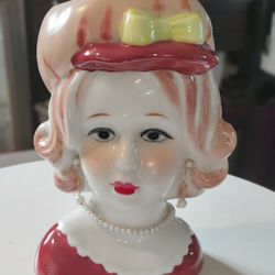 VINTAGE PAINTED HEAD VASE
