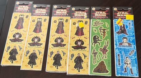 VINTAGE STAR WARS EPISODE 1 STICKER NEW 6  SIBGLE SGEETS  $5
