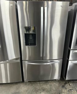 Stainless Whirlpool French Door Fridge, Ice & Water