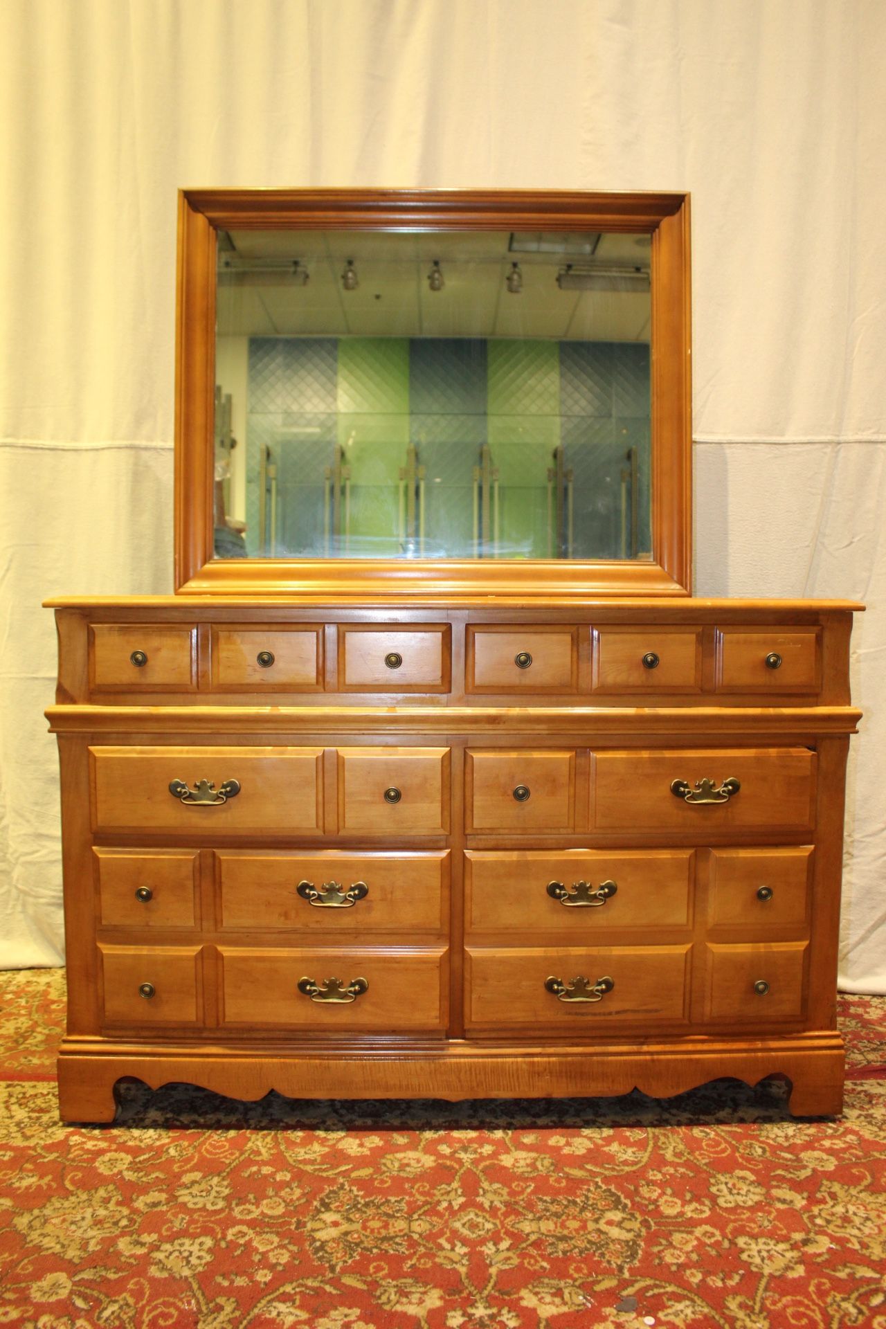 Vintage Maple Dresser W/ Nightstand