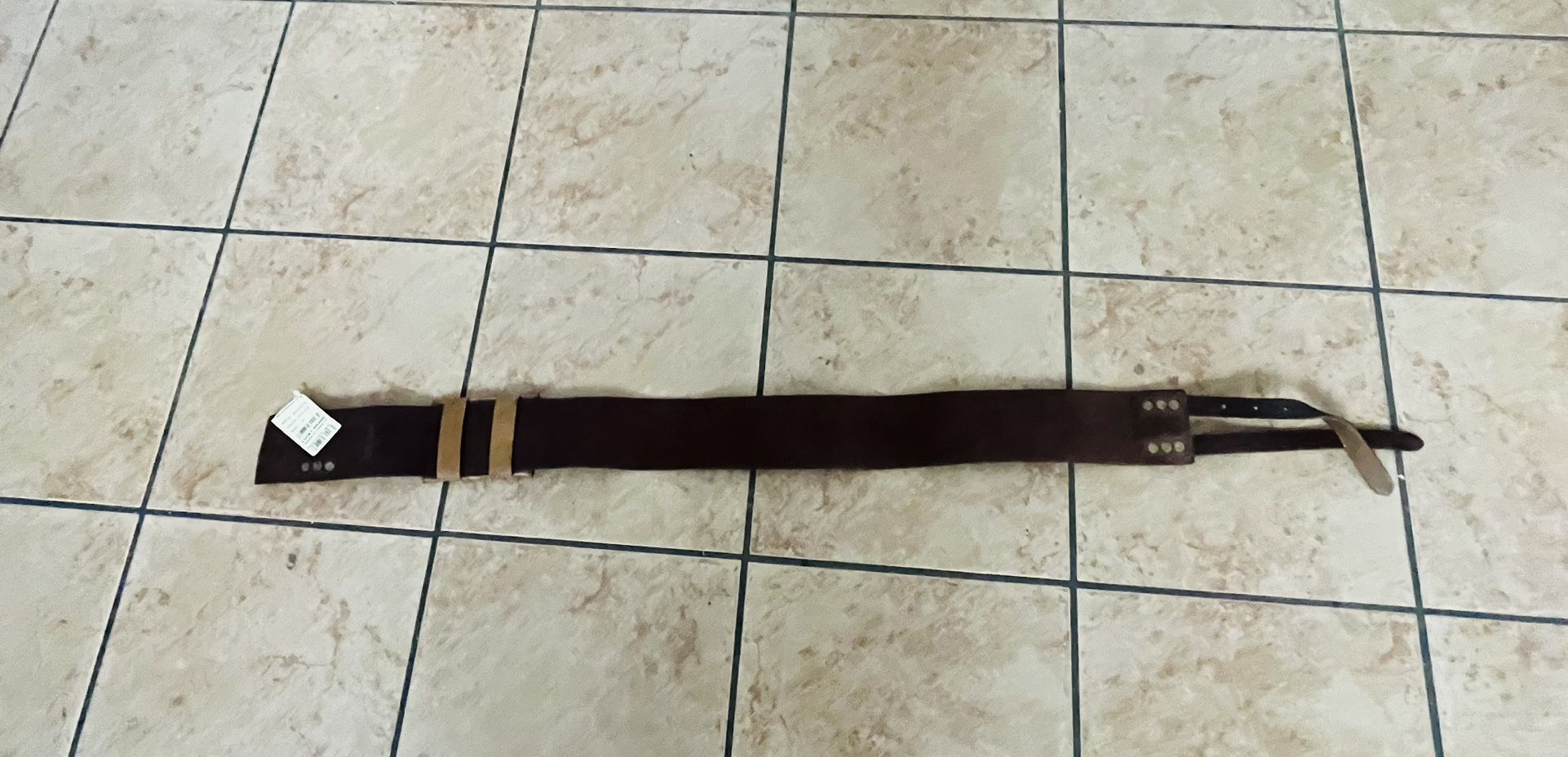 Lucky Brand Tan Leather Belt with Embellished Buckle display picture 3
