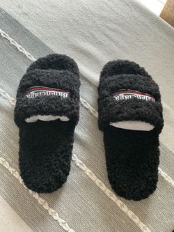 Black Balenciaga slides