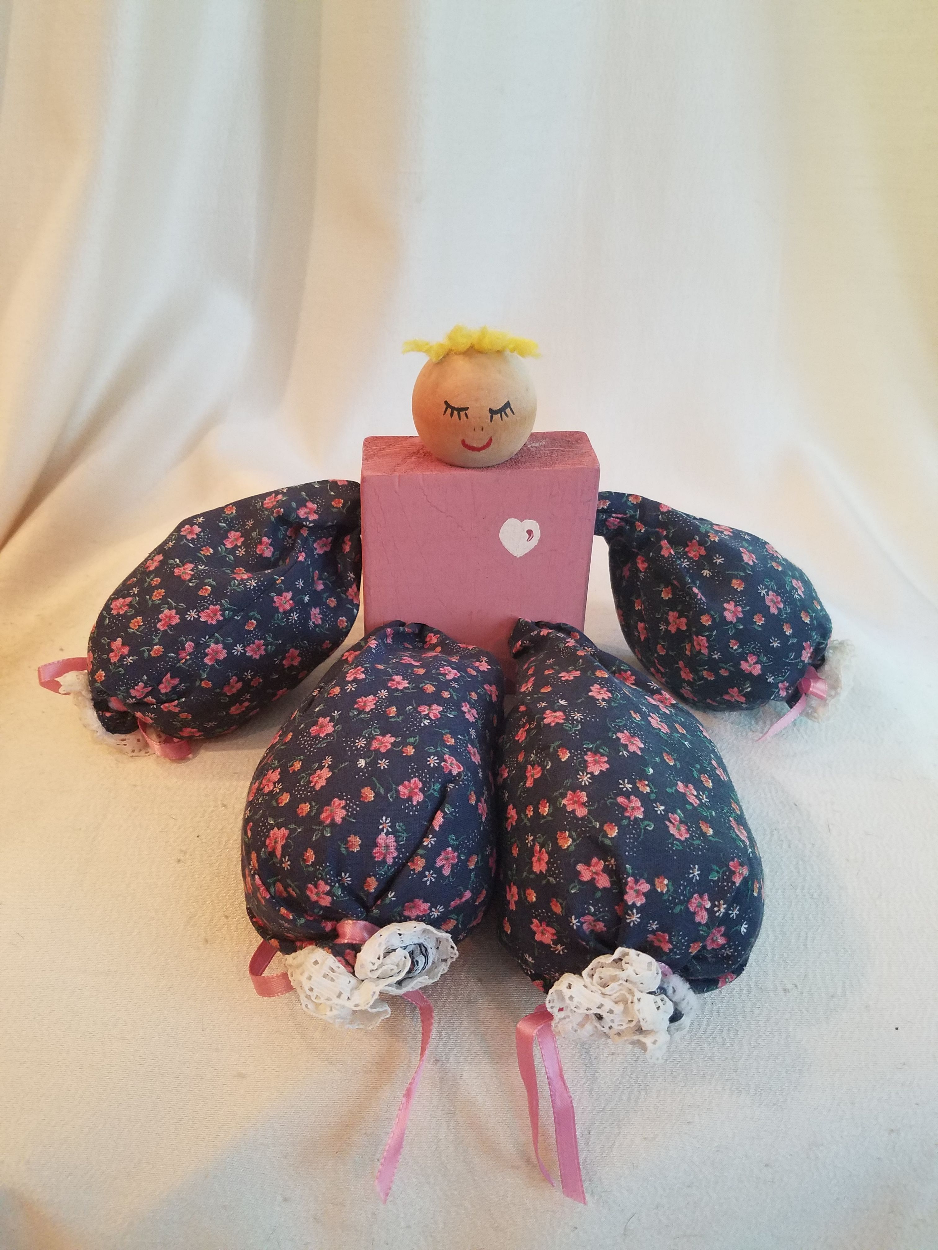 Vintage Hand Painted Shelf Sitter Doll