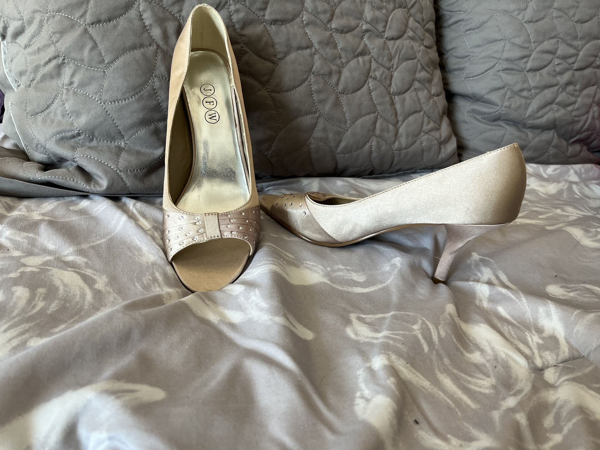 JFW Beige High Heel Shoes, Women’s