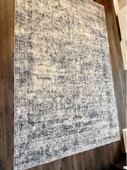 6x9 Washable Area Rug – Gray Vintage Non-Slip Carpet – Moving Sale