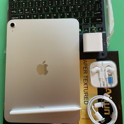 256gb Apple IPad 10th Generation (10.9” Liquid Retina / Latest 2022 ) with pen, keyboard, case & Accessories (warranty 02/ 2025)