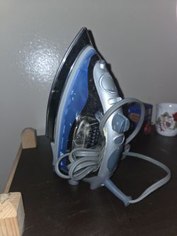Steam Iron Blue and Silver