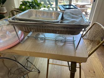 Food warmers, serving dish and utensils