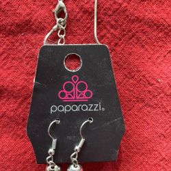 Paparazzi Necklace And Earing Set With Letter J