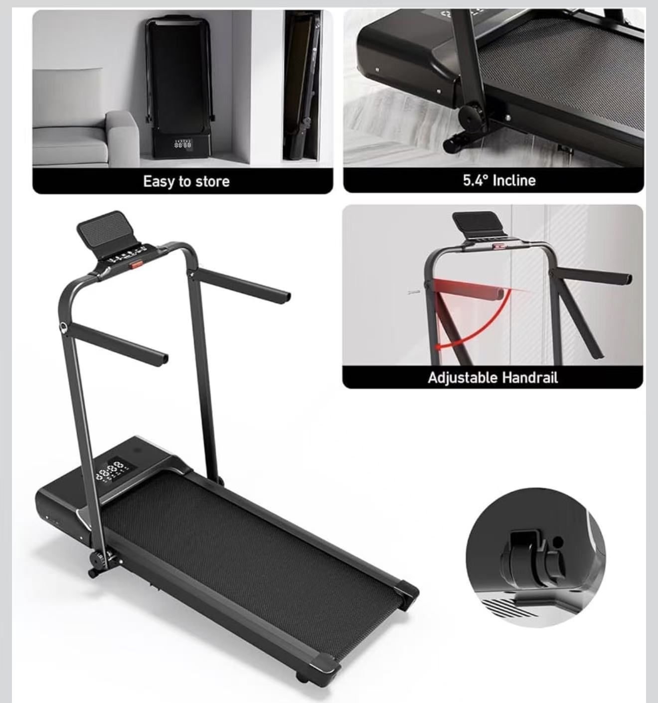 Walking Pad Treadmill with Incline and Handle Bar, 3 in 1 Foldable  $140