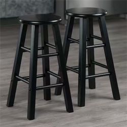 WINSOME WOOD Element 24 in. Black Counter Stools.