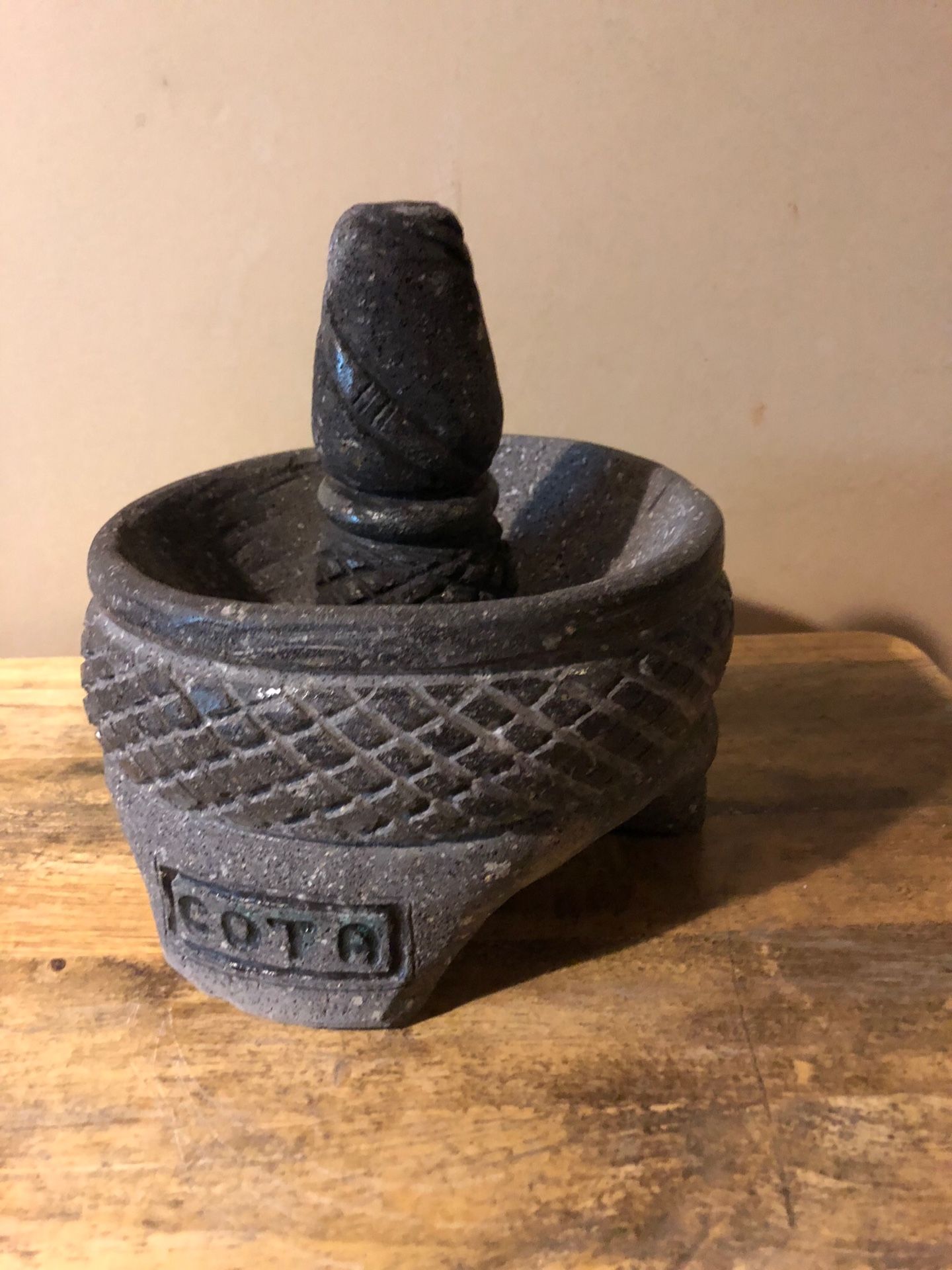 MOLCAJETE: Original piece of art Sculpture Handmade from Basoc Stone