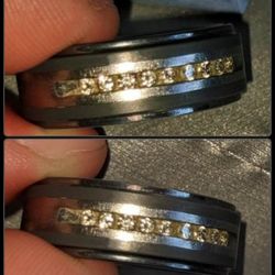 NEW MEN'S ZALES TRITON TUNGSTEN SILVER DIAMOND WEDDING BAND ENGAGEMENT RING MEN'S 9 3/4