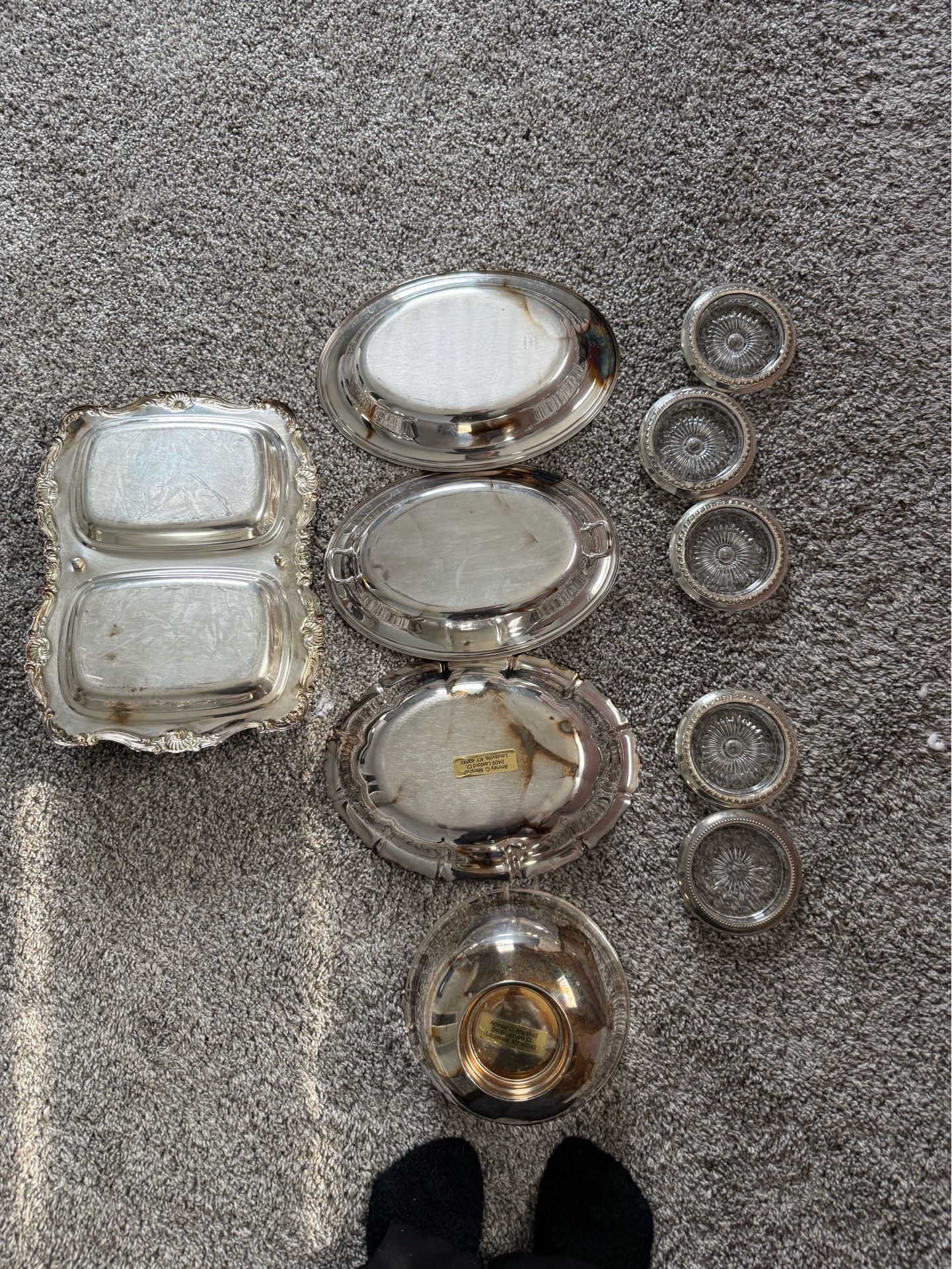 Variety or vintage silver plated serving platters