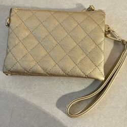 Charming Charlie Gold Clutch/wristlet