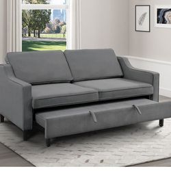 🚚Ask 👉Sectional, Sofa, Couch, Loveseat, Living Room Set, Ottoman. 

✔️In Stock 👉Adelia Dark Gray Velvet Convertible Studio Sofa with Pull-out Bed