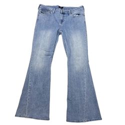 True Religion Joey Flare Legs Jeans Women 34x30 Light Blue Washed Low Rise