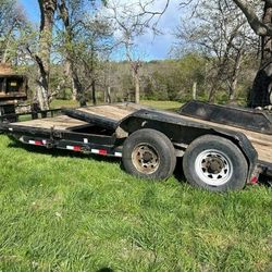 Old 7x20 Iron Bull Tilt Deck Trailer 