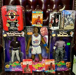 Michael Jordan Lot / 1996-97 Upper Deck Black & White Version + 3 Tins / Wheaties Box & 2 Magnets + Space Jam All Sealed