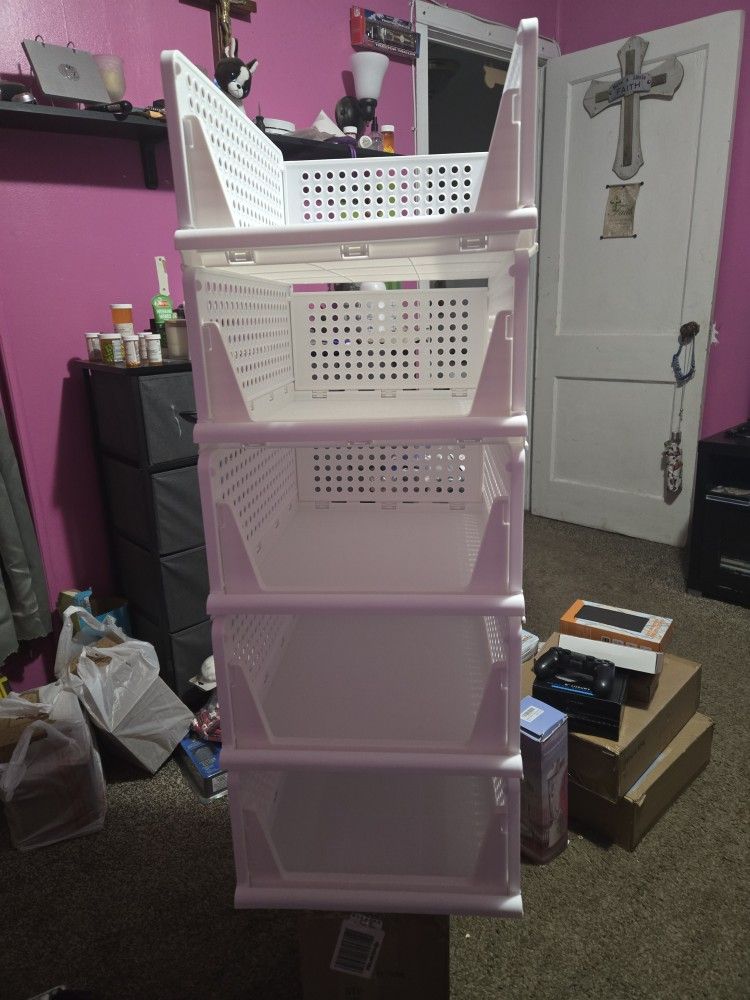 5 Brand New Stackable Storage Organizers 