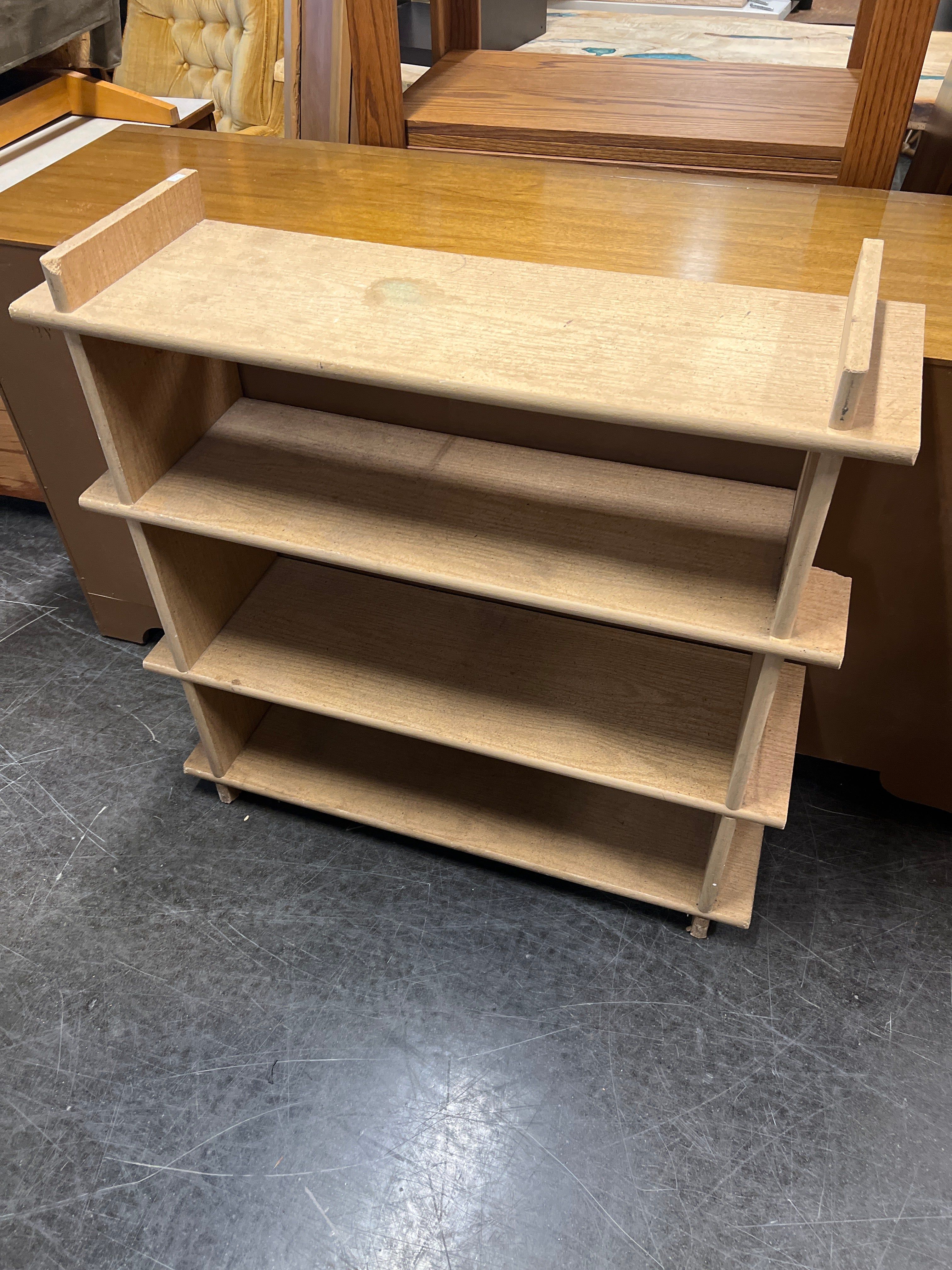 Wooden Three-Shelf Media or Book Storage Unit