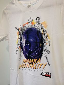 Mamba Mentality Official Kobe Bryant White T Shirt for Men and