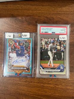 Baseball sports cards Ohtani Vladimir Guerrero jr auto Psa 10 graded slab