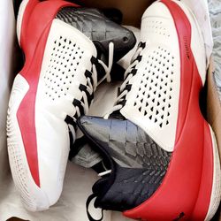 Size 11.5 Nike Air Jordan Melo M11 White Black Gym Red 716227-101 

