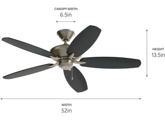 Kichler Renew Patio 52" Outdoor Ceiling Fan, Brushed Nickel