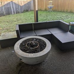 Outdoor Furniture Set And Propane Fireplace