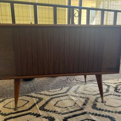Mid Century Record Player Console 