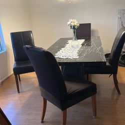 Classic Italian marble Dining Table 4 Chairs