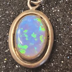 Vintage Sterling Opal Pendant
